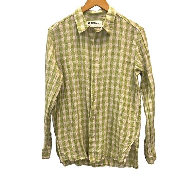 Night Swimming Gingham Button Down Shirt - Picture 1 of 11